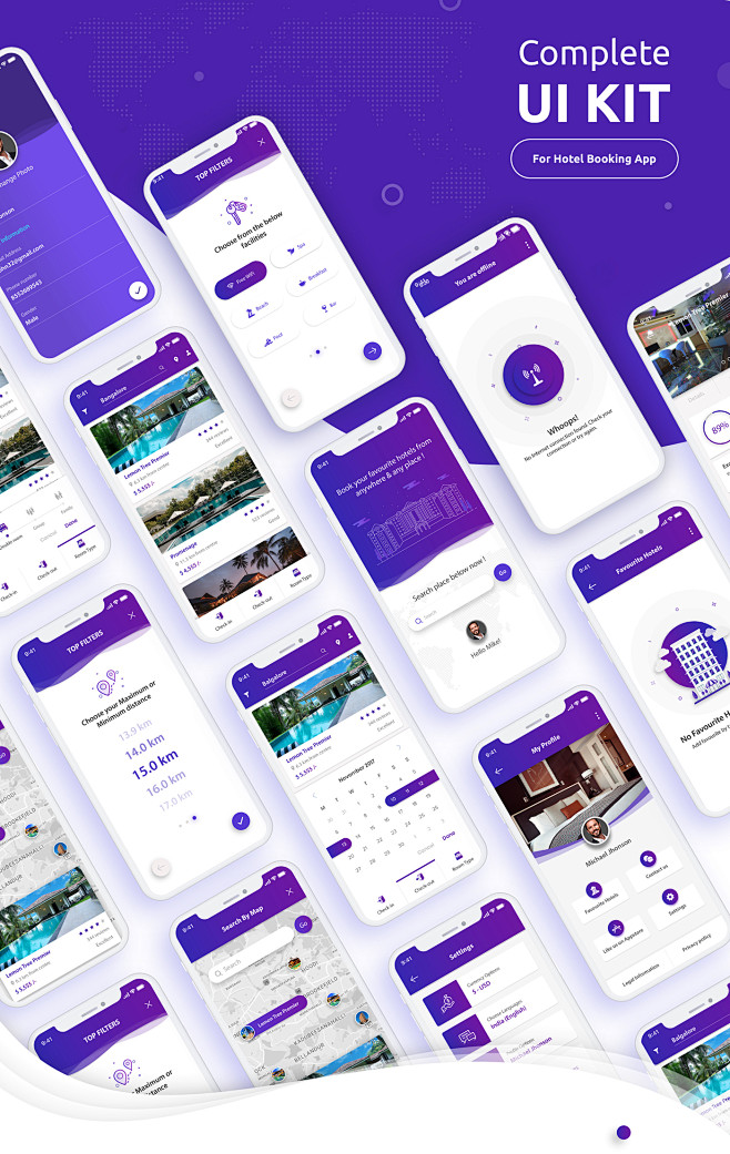 iOS UI Kit For Hotel...