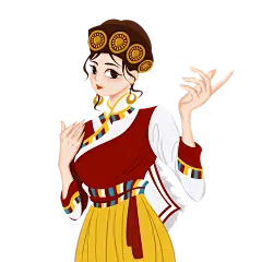 千库网_少数民族人物纳西族手绘插画_元素编号12574382