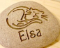 Engraved Cat Memorial - Customized Palm Size Stone Engraving