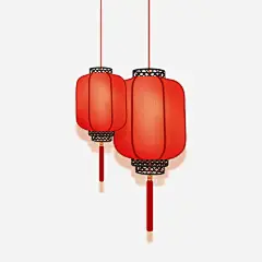 新春红色创意灯笼手绘高清素材 创意 古风 喜庆 手绘 挂饰 新春 春节 灯笼 红色 免抠png 设计图片 免费下载