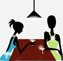 吧台聊天女孩高清素材 免抠png 设计图片 免费下载 页面网页 平面电商 创意素材