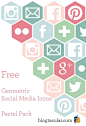 Geometric Social Media Buttons Pastel Pack - free to download from Blogtacular: 