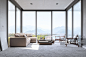 Modern Minimalist Living Room With Panoramic Ocean View_创意图片