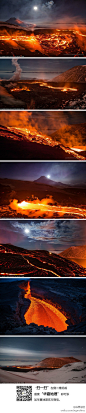 华夏地理火山爆发，形成一条岩浆河，在明亮满月下格外耀眼。威力强大的火山在脚下隆隆作响，一对勇敢摄影师夫妇战胜内心恐惧，用相机拍摄下从地下喷涌而出的岩浆照片。
