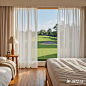 bed room with golf court view, with a Macro perspective view (1)