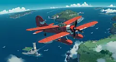 Midjourney | 海岛10 宫崎骏红猪 电脑壁纸