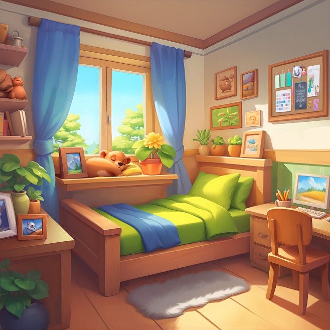  Bedroom of a young ...