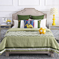 儿童现代简约样板房间床品11件套绿色新品式别墅展厅床上用品直销-淘宝网