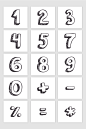 15款矢量手绘立体数字符号