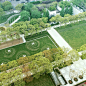 All the old trees on the site have been preserved and integrated into the new park. Layers of boundaries are rearranged to create an intimate yet open transition from the street to the center of the park.