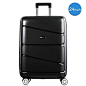 Hardside Luggage Lightweight Travel Luggage Suitcase Rolling Trolley Spinner Luggage (24 Inch, Black)