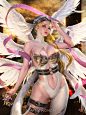 Anime 3000x4000 angewomon anime anime girls fantasy girl wings 2D artwork drawing fan art Mansik Yang cleavage big boobs