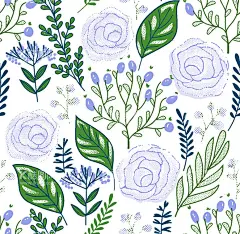 小花朵  - 源文件下载【酷图网】花朵,玫瑰,线条,长叶子,大叶,