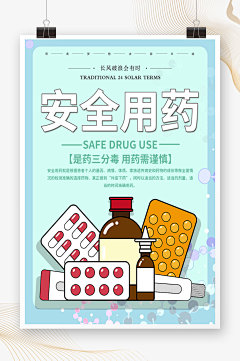 安全用药知识宣传海报-众图网