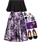 A fashion look from May 2016 featuring crop top, high-waisted skirts and navy blue shoes. Browse and shop related looks.