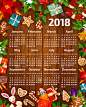 2018年日历圣诞新年矢量设计
