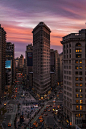 Sunset over Flatiron district.NYC