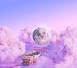 blender c4d cloud clouds dream lake lunar moon surreal