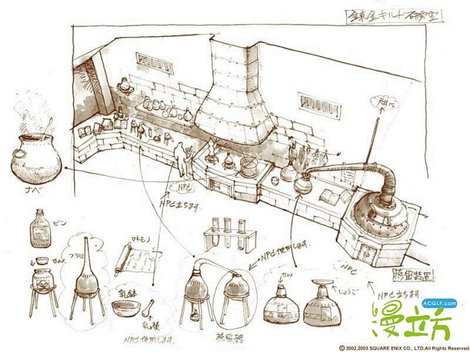 [最终幻想]FF11人物场景设计手稿、线...