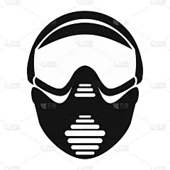 彩弹射击面罩与护目镜简单图标