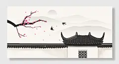 中国风传统宫廷宫殿墙面