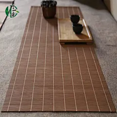 深色茶道茶席禅意茶垫竹茶帘 竹席 竹帘子 茶盘垫 竹垫 餐垫 定制-淘宝网