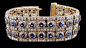 18kt. Gold Diamond Sapphire Bracelet - Yafa Jewelry #珠宝首饰# #蓝宝石手镯# #复古饰品# 予心木子@北坤人素材