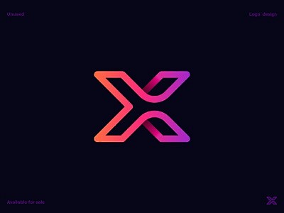 X Letter logo wave d...