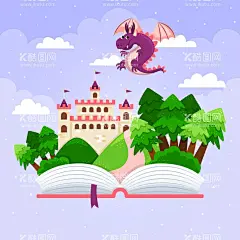 城堡  - 源文件下载【酷图网】城堡,童话,卡通,手绘,插图,建筑,童话城堡,梦幻城堡