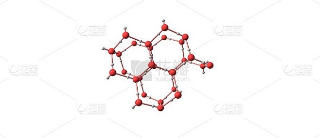 白色背景上冰的分子结构