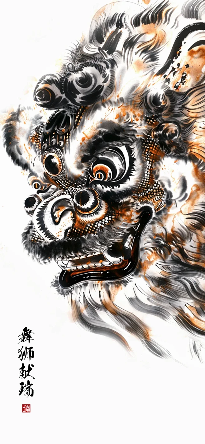 插画｜醒狮献瑞