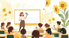 形象人物教师老师手绘插画卡通感恩节日