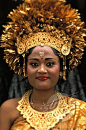 Indonesia, Bali, Traditional wedding bride in full headdress (and costume)