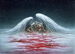 【中国百鬼】孤雪·穷奇······
《山海经·海内北经》：“穷奇状似虎，有翼，食人从首始”······另记录了一下过程分享给大家，希望喜欢 ​​​​