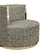 C Swivel Chair  Contemporary, MidCentury  Modern, Metal, Upholstery  Fabric, Wood, Swivel Chair by New Day Woodwork