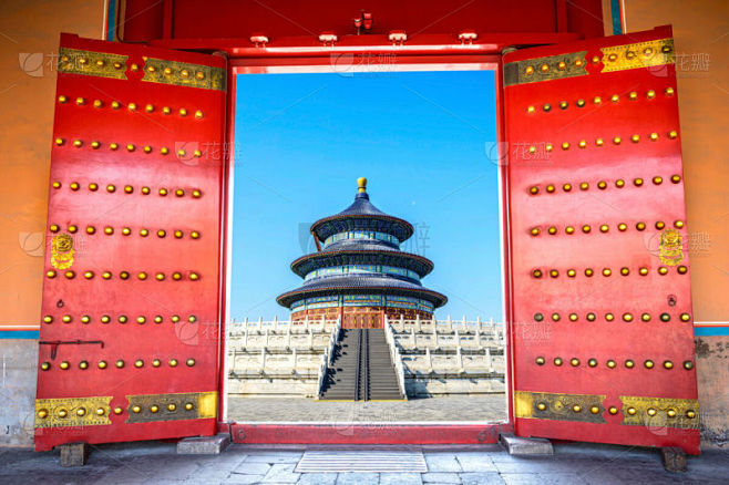 中国,故宫,天坛,大门,北京,清朝,明朝风格,开着的,门,亭台楼阁