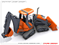 Excavator Loader Concept : Concept machine for IVT Magazine cover for their Off highway Annual 2014 edition. Its cross between an excavator and a loader that makes for a more stable platform then a traditional backhoe loader. No stabilizers needed and it 