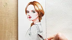 麻花辫少女水彩上色过程#水彩过程##水彩教程##插画狂想# 
颜料：大师级史明克；M.Graham；樱花白水粉
纸：阿诗细纹300g 
笔：达芬奇v35-3、5、6； Habico 116-1 ​​​​
