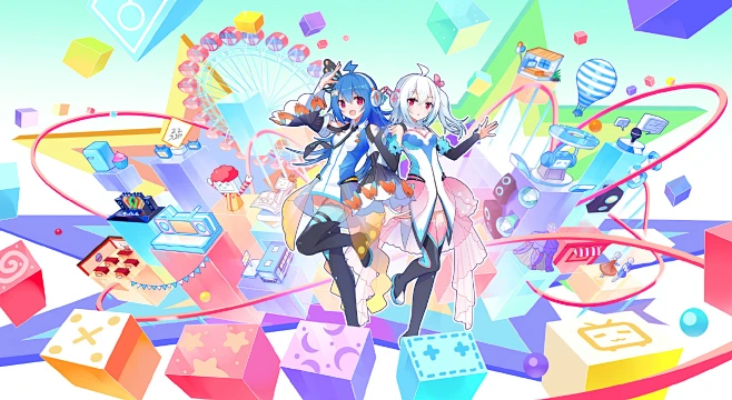bilibili b站 小电视2233娘插画原画 电脑壁纸 ipad壁纸-花瓣网