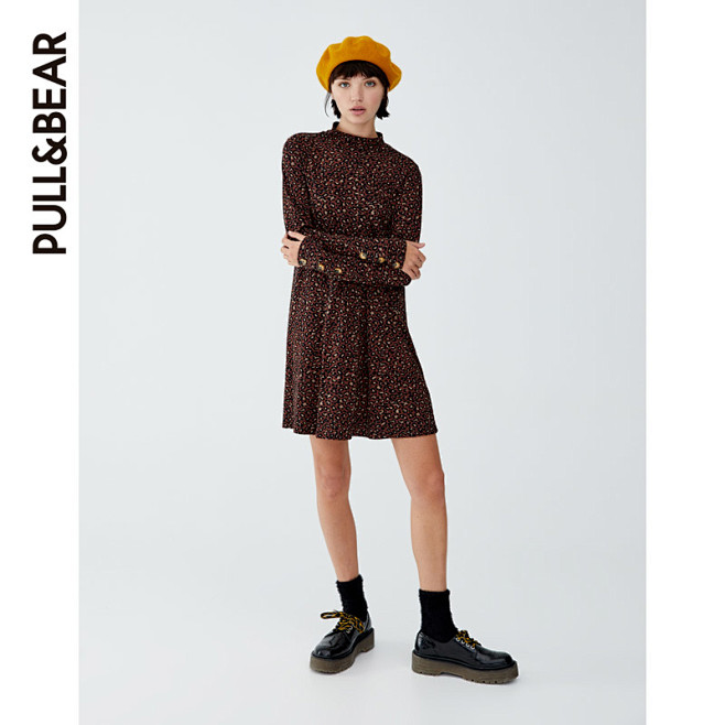 PULL＆BEAR 法式连衣裙女秋冬秋收...