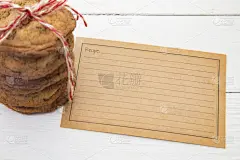 配方,巧克力脆饼,自制的,贺卡,留白,褐色,牛皮纸,水平画幅,无人,乡村风格