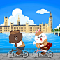 在大笨钟旁和可妮@cony_linefriends 一起骑Brompton ​​​​