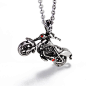 Merdia Hot Sale Man's Titanium Necklace Motorcycle Pendant Red Eye Knight of Darkness: Amazon.co.uk: Jewellery