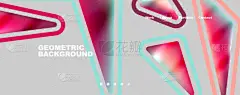 色彩艳丽的三角形抽象背景,具有流畅的色彩效果.玻璃、光和阴影的效果。壁纸、横幅、背景、卡片、书籍图解