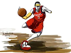 cchkg1989  的插画 艾弗森，不屈的战士