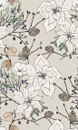 White Poinsettia print by Katy Hackney licensed surface pattern design in the Craft consortium Winter Woodland book