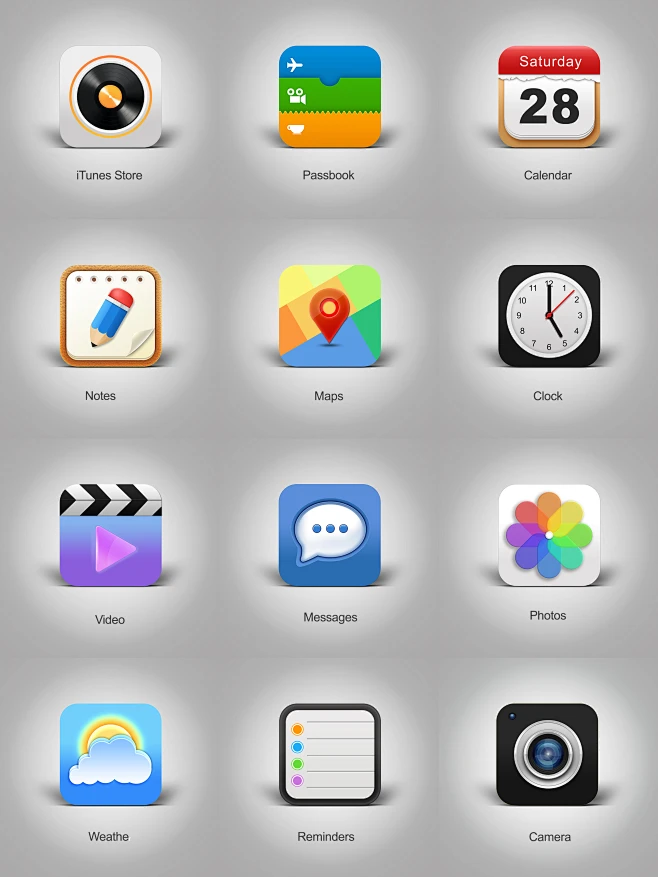 手机图标设计 #UI# #iOS# 苹果图标设计 写实图标 icon-花瓣网