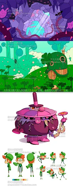 149张欧美夸张潮流色彩扁平风CG插画 矢量风格jpg电子图片墙绘-淘宝网