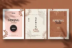 抽象春季主题促销传单海报商务广告推广设计psd素材模板下载 Abstract Spring Sale Flyers