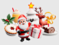 Christmas Icons 74款3D趣味卡通圣诞节新年节日派对装饰icon图标png免抠图片素材